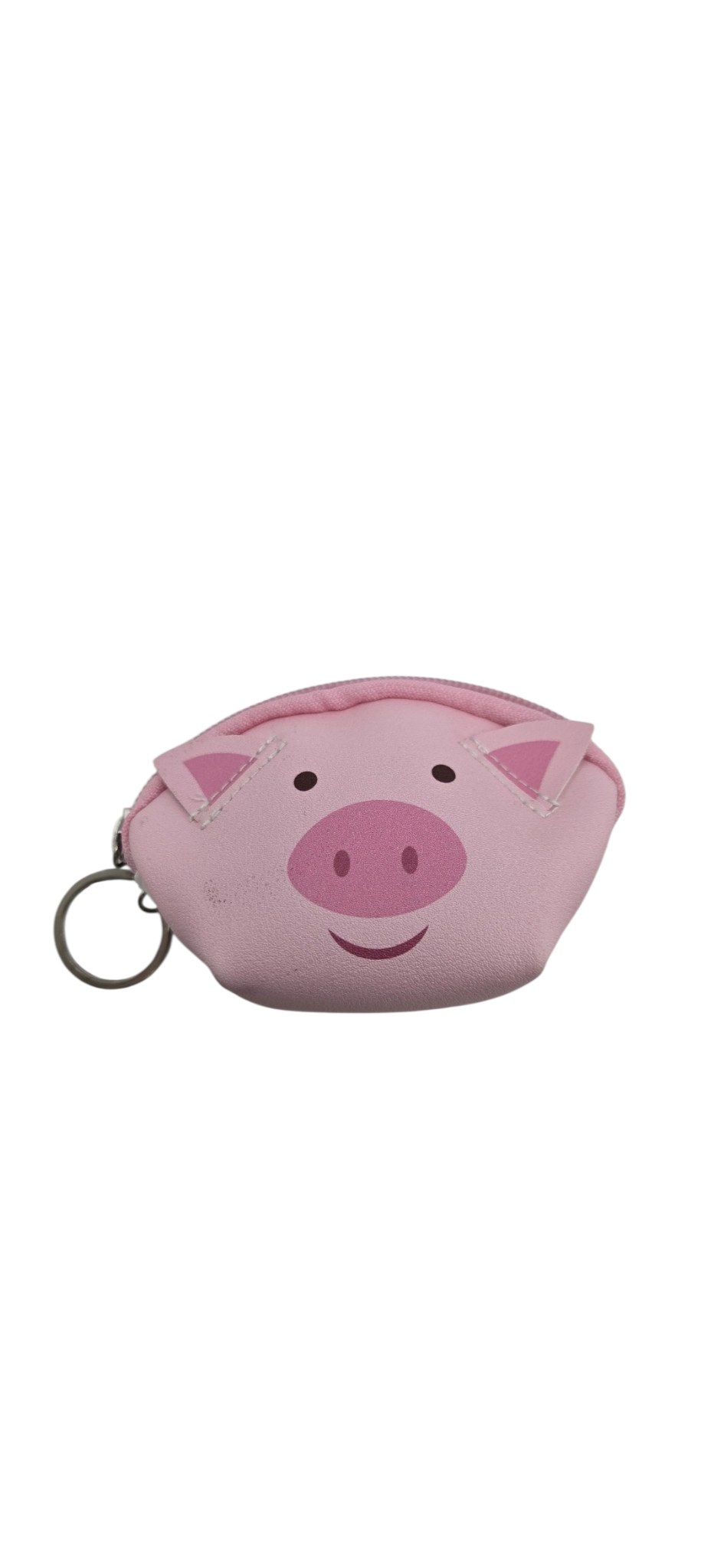 Keychain Coin Purse Zip Around Coin Wallet Pink Pig Small