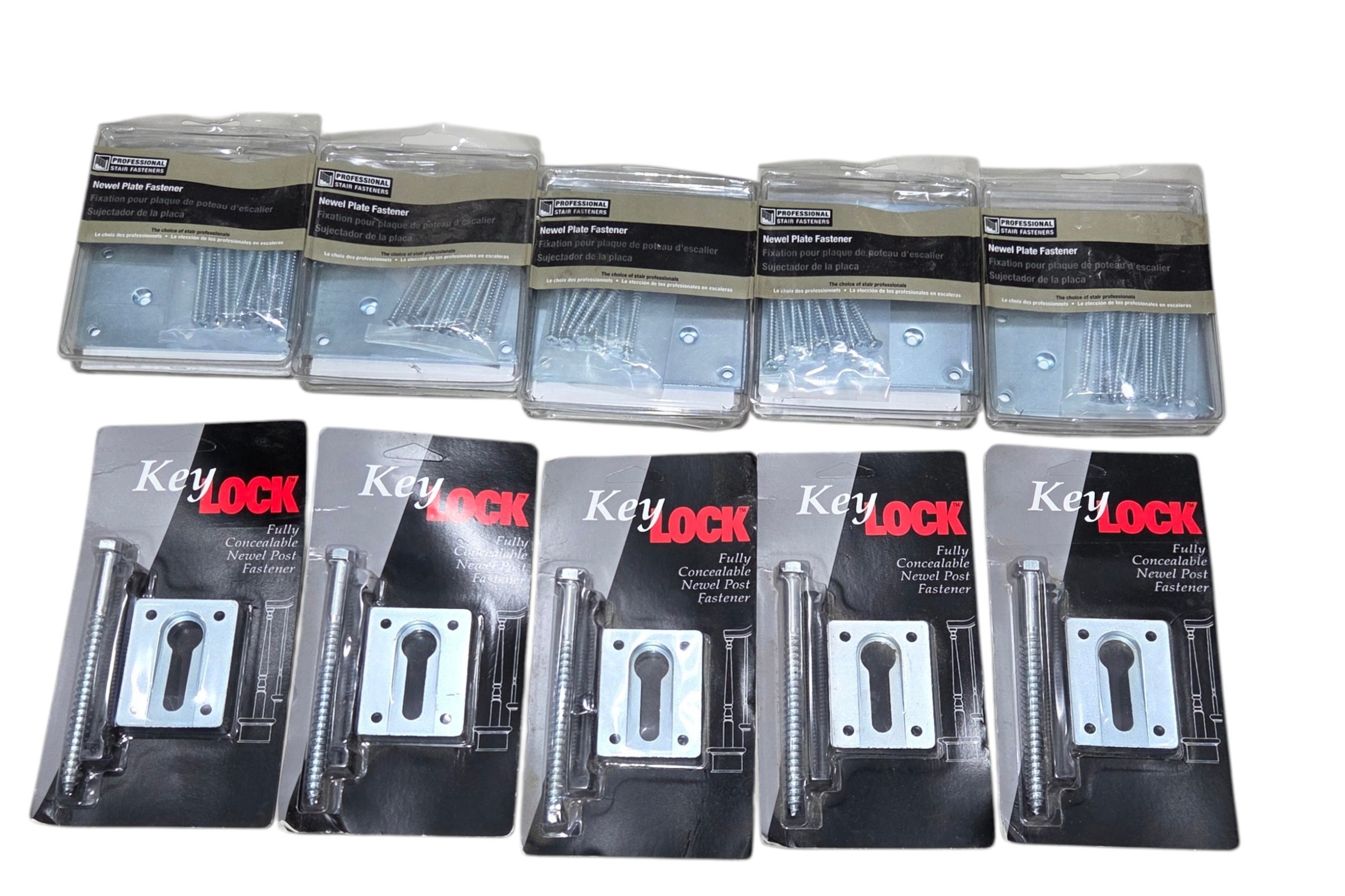 Lot of 10 Newel Post  Stair Fastener Kits - KeyLOCK & Professional Stair Fasteners