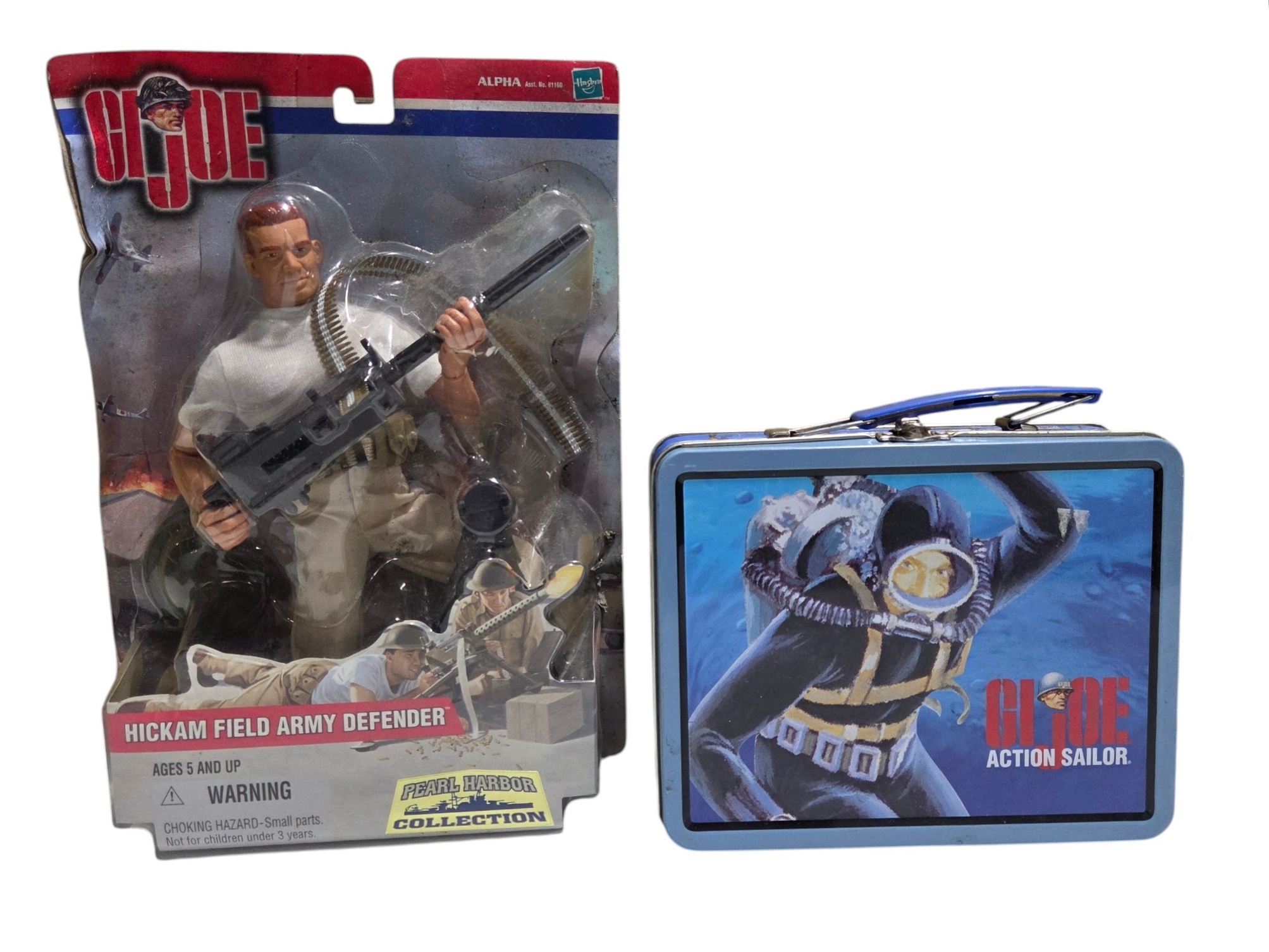 GI Joe Pearl Harbor Collection Lot - Hickam Field Army Defender & Action Sailor Lunch Box