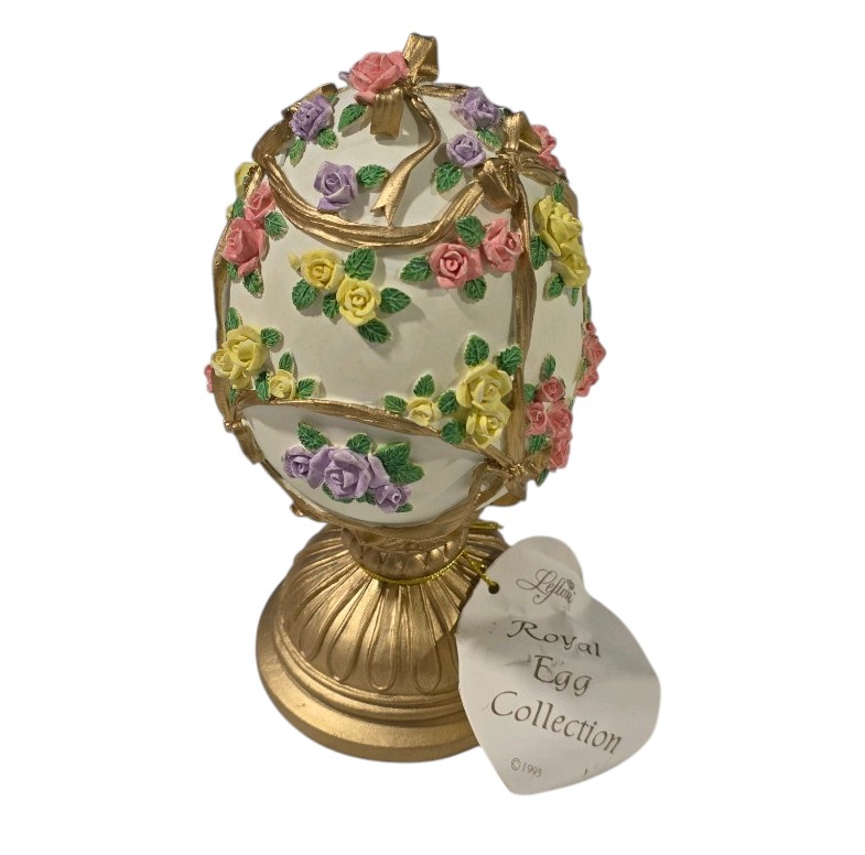 Lefton Royal Egg Collection Floral Musical Egg Hi-Lili Hi-Lo 1995 With Box