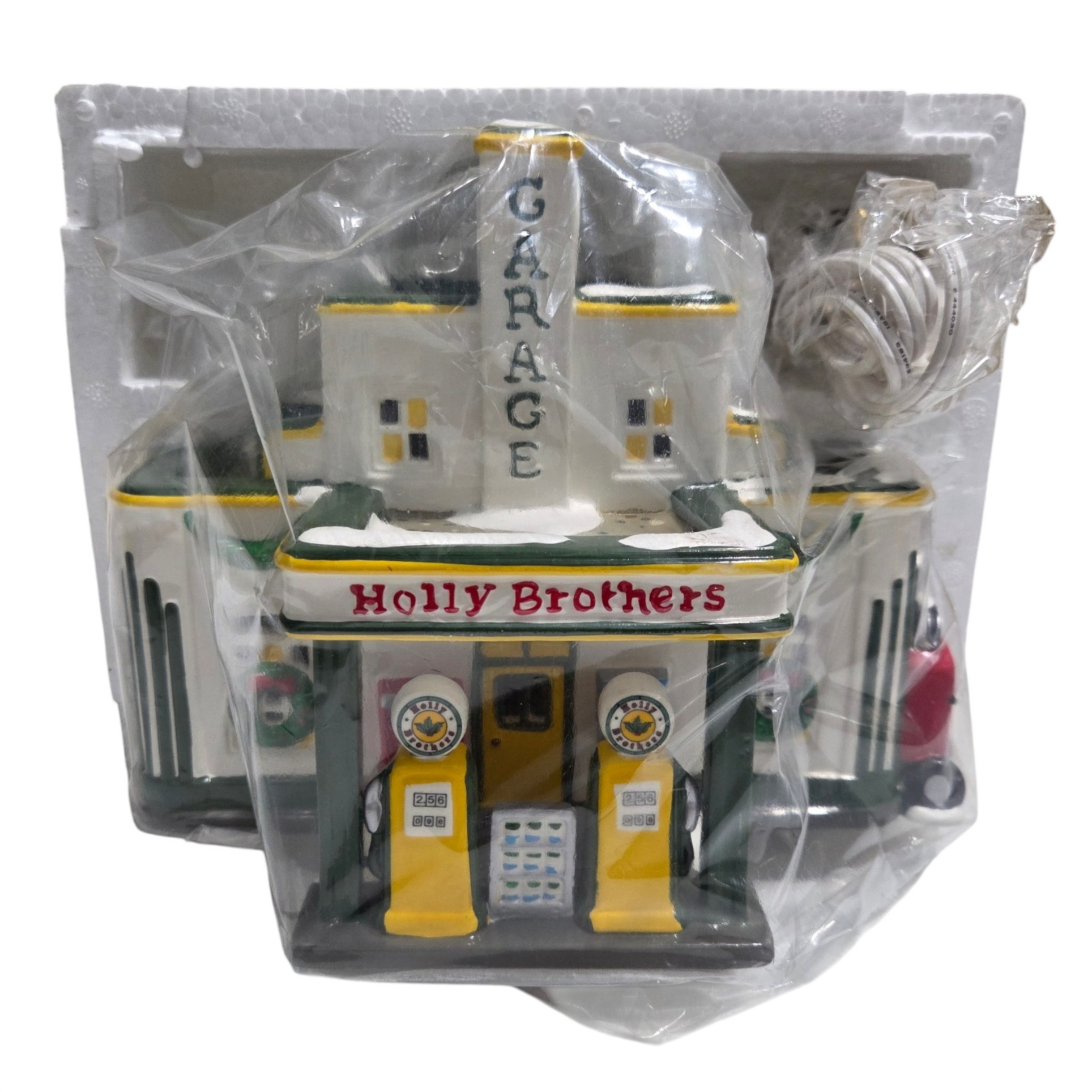 Dept. 56 Snow Village Holly Brothers Garage Ceramic Building With Box #54854