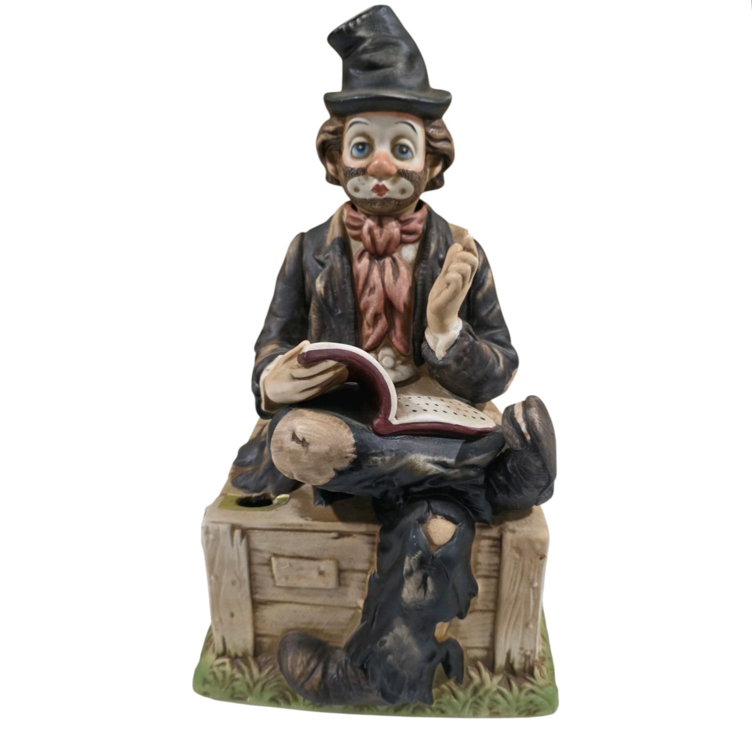 Distressed Clown Porcelain Figurine