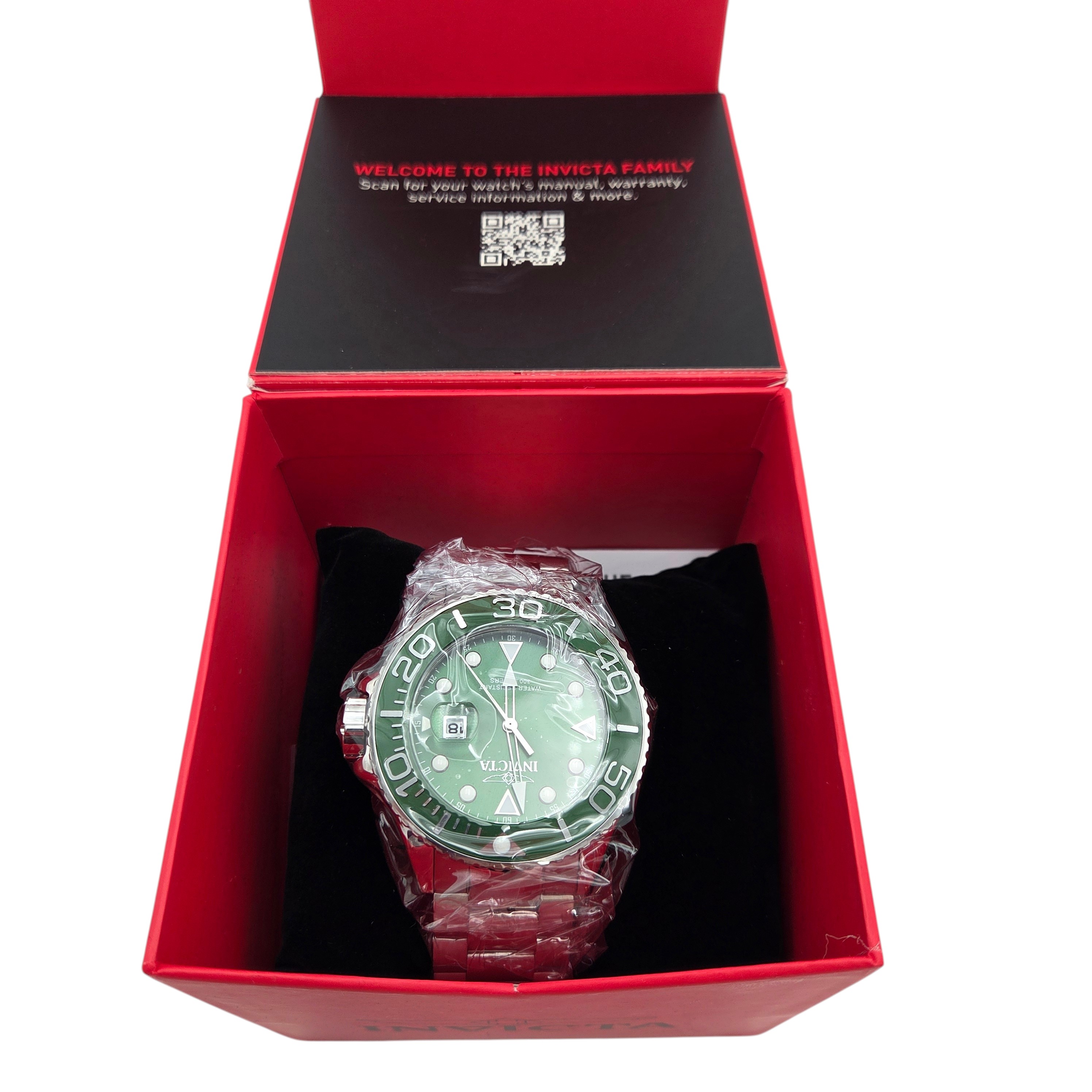 RETAIL PRICE: $329.00 Invicta Pro Diver Men's Watch - 52mm, Steel (model #49638) Men's Watch Green Water Resistant Stainless Steel- New
