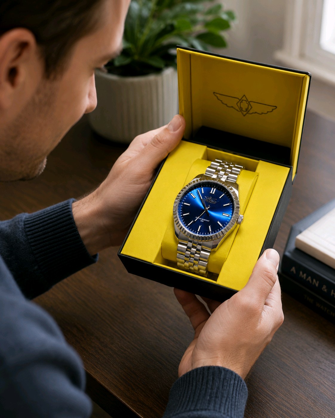 Retail Value $249.00 Invicta Specialty Oxford Mens Watch 43mm Stainless Steel Blue Dial Model 47481 Brand NEW In Box