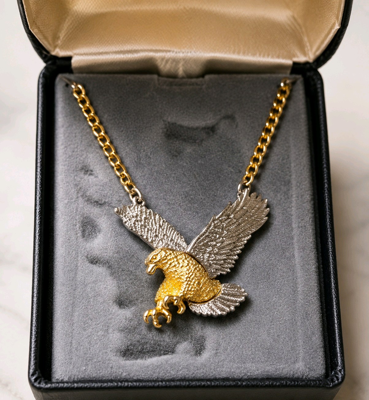Vintage Tigre Jewelry For Men Eagle Pendant Necklace In Original Box