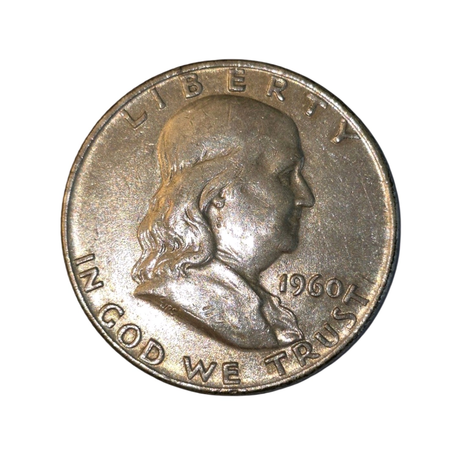 1960 Franklin Half Dollar  90% Silver U.S. Coin About 0.3617 troy oz actual silver weight.