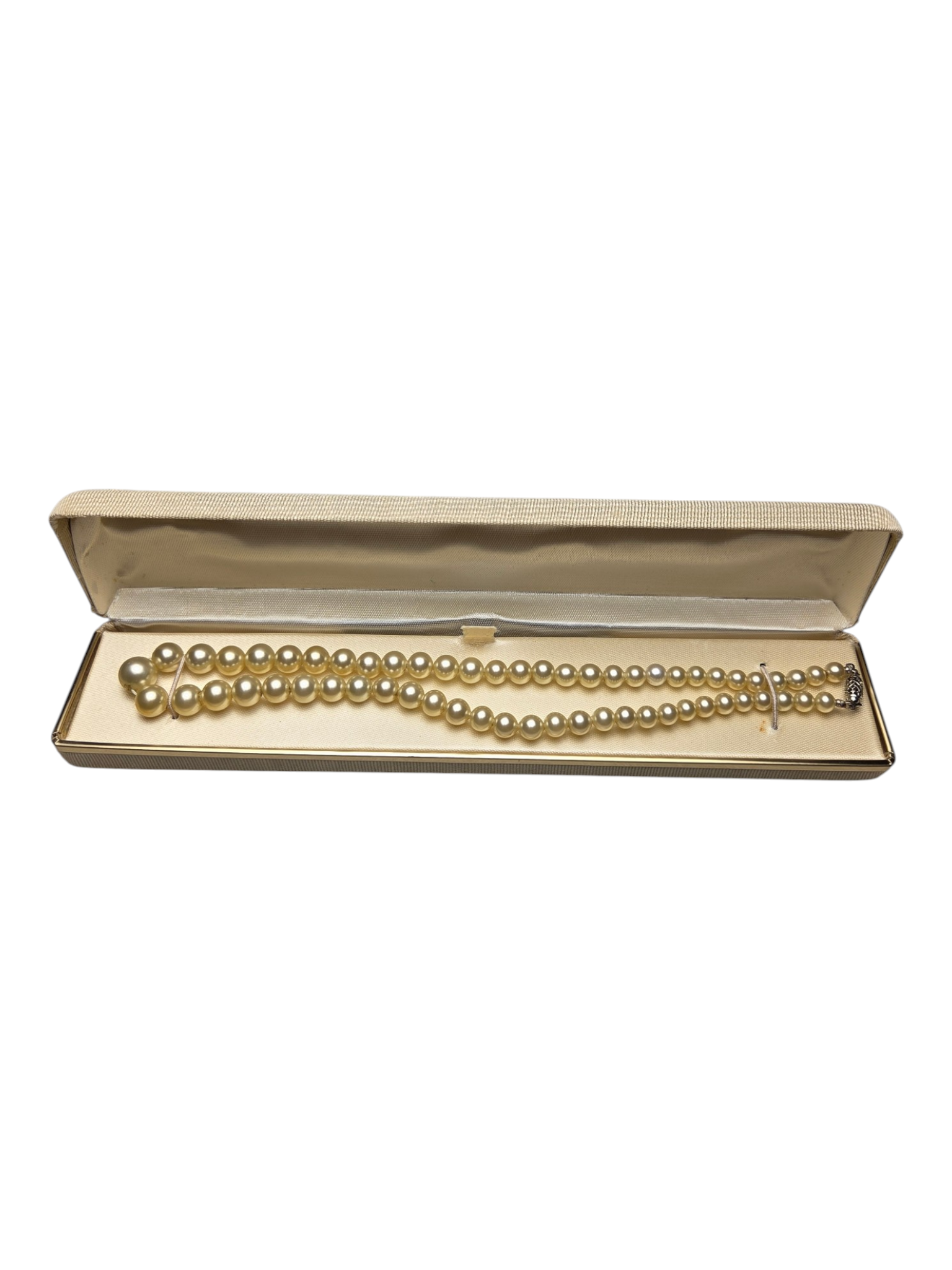 Faux Pearl Necklace in Box - Cream Pearl-Style Strand w Dillards Box