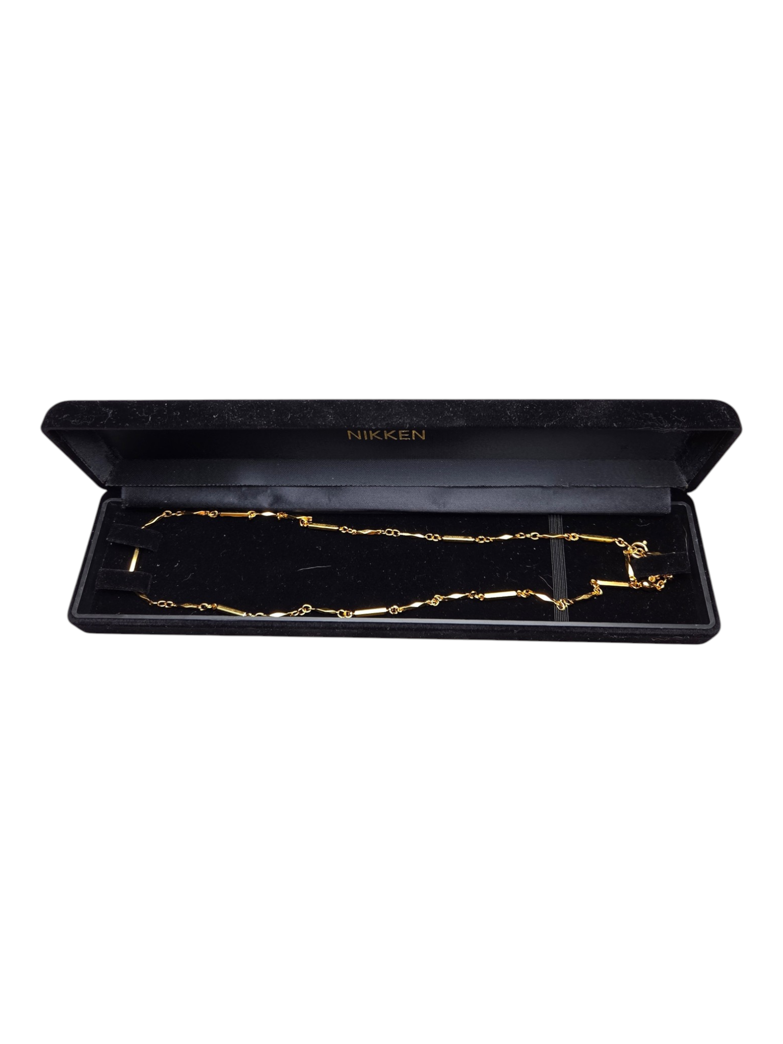 Nikken Gold Necklace w Original Box - Gold-Tone Chain Link Style