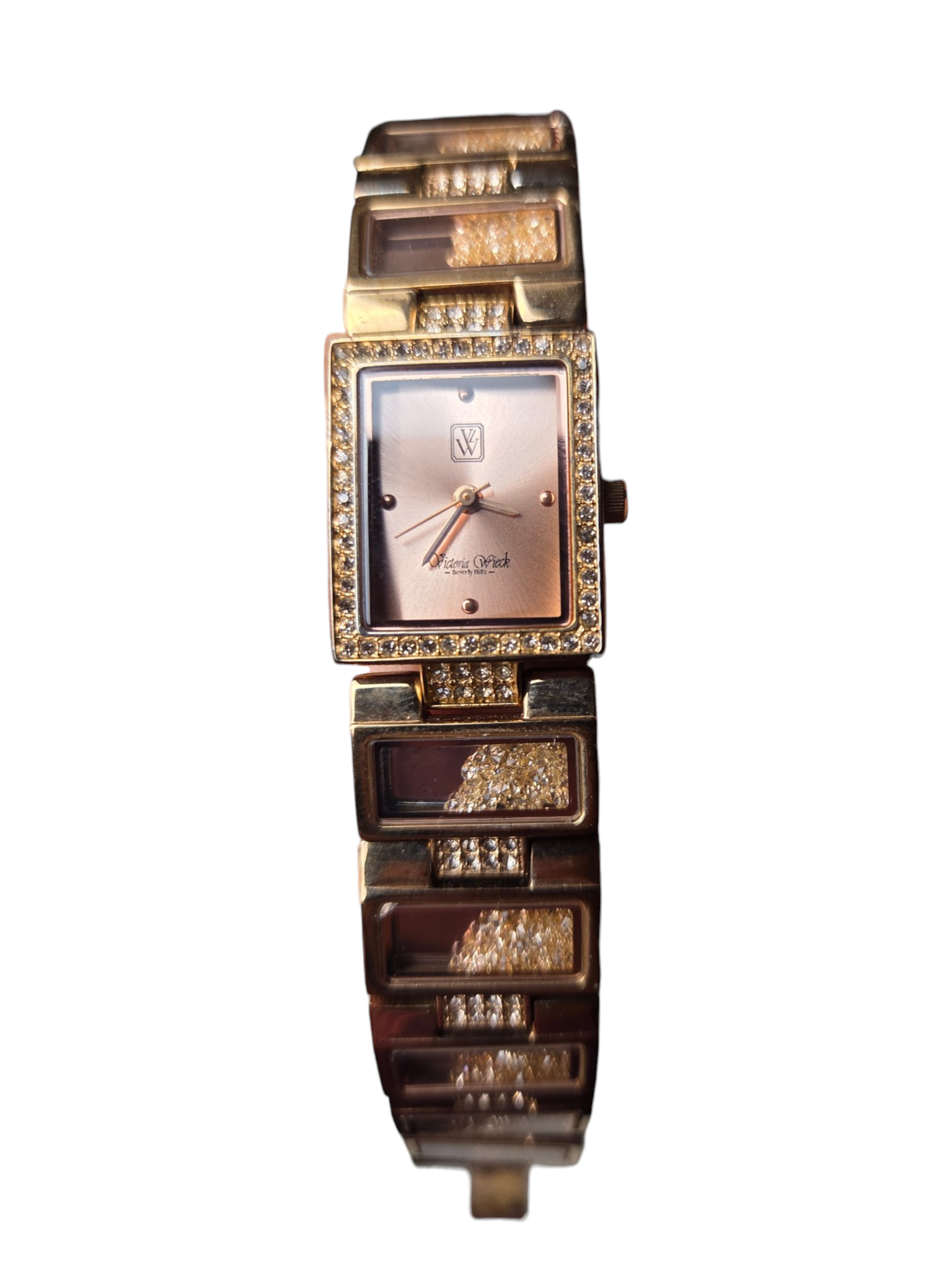 Victoria Wieck Beverly Hills Gold-Tone Rhinestone Bracelet Watch