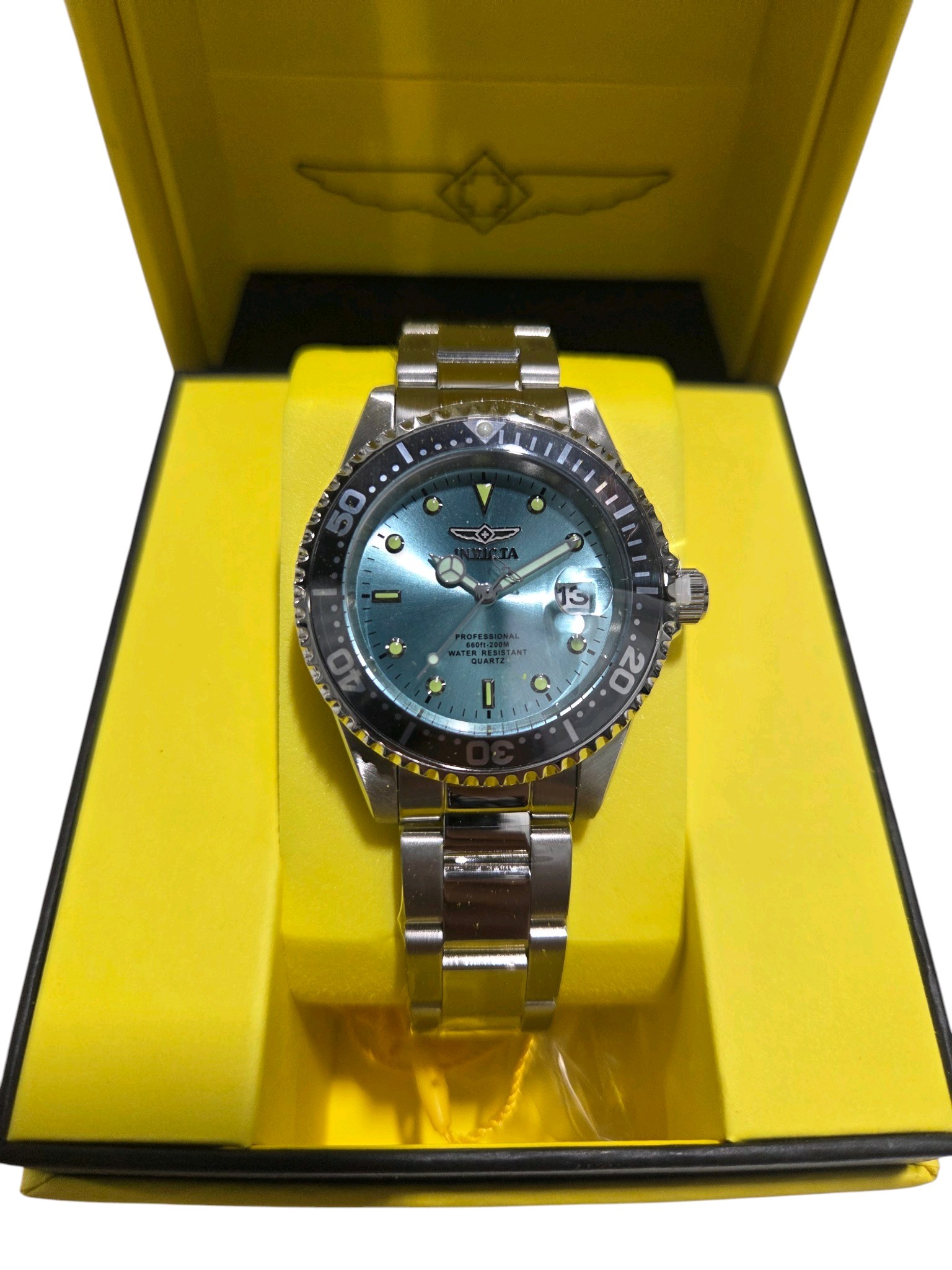 Retail Value $249.00 Invicta Pro Diver 48726 Mens Quartz Watch w Box - Blue Dial & Silver-Tone Band