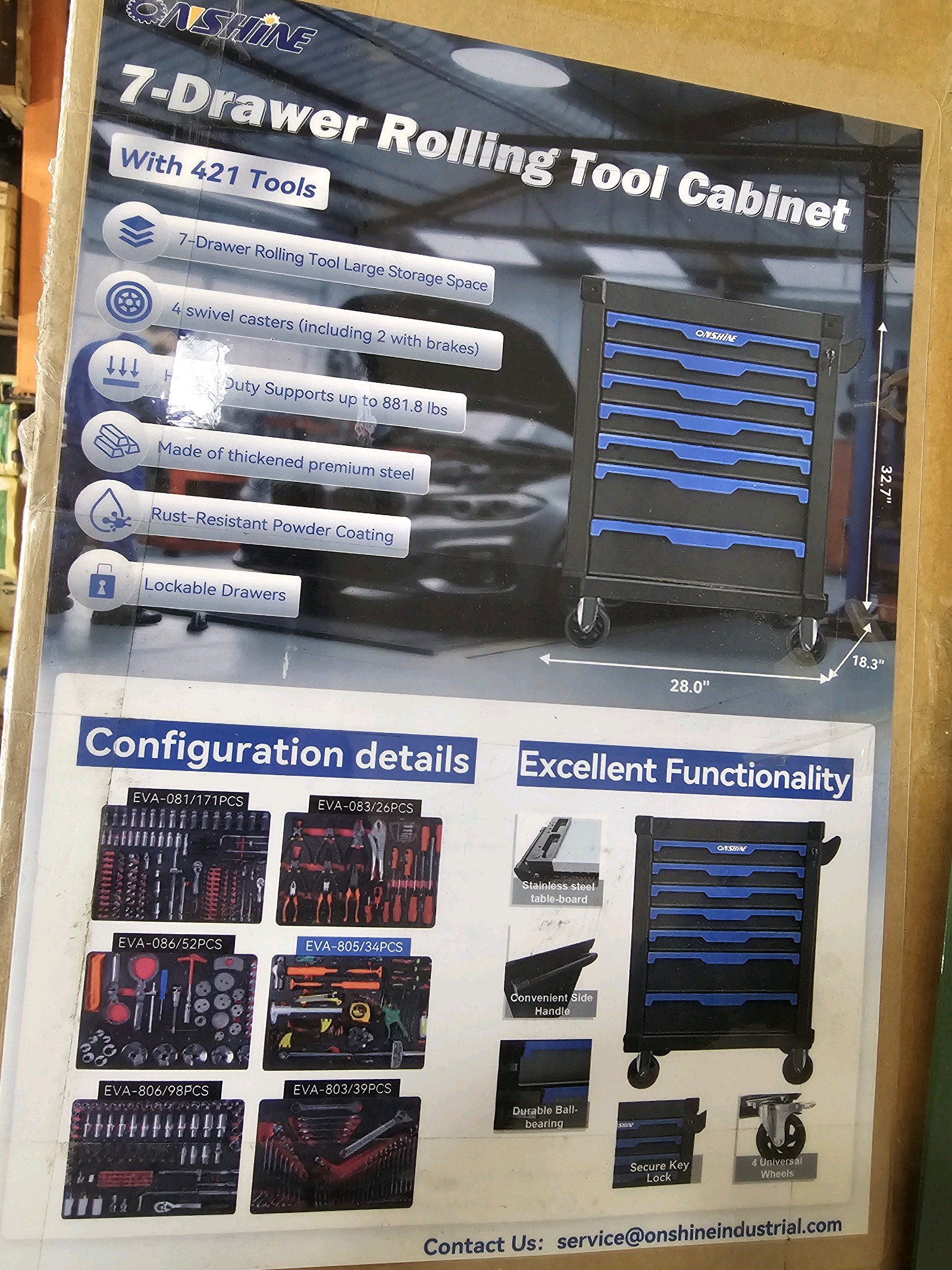 Unused 2026 Onshine Tool Cabinet OSTC-7-421