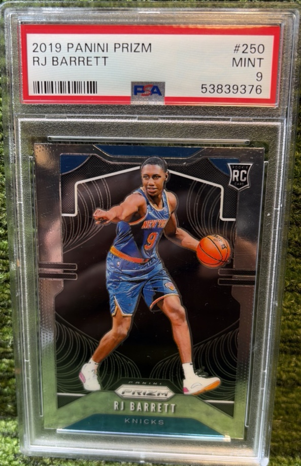 2019 Panini Prizm RJ Barrett #250 RC Rookie PSA 9 MINT- NY Knicks-NBA Card