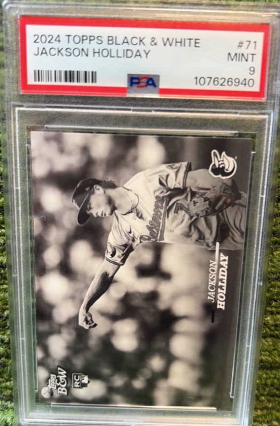 JACKSON HOLLIDAY 2024 Topps Black & And White #71 PSA 9 Rookie RC Gem Mint
