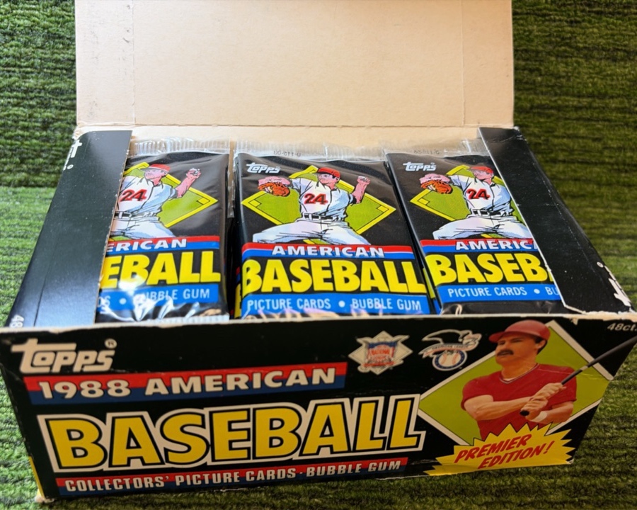 1988 Topps American Baseball Cards (UK Minis) Wax Box Made in Ireland 48 Packs