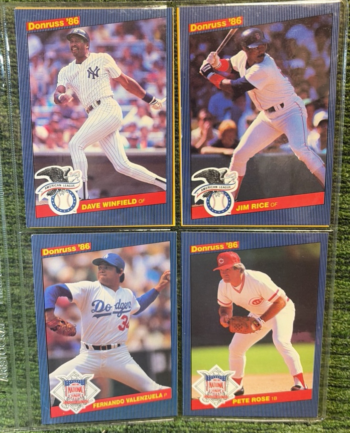 1986 Donruss Oversized Jumbo Cards Lot of 6 PETE ROSE, DAVE WINFIELD