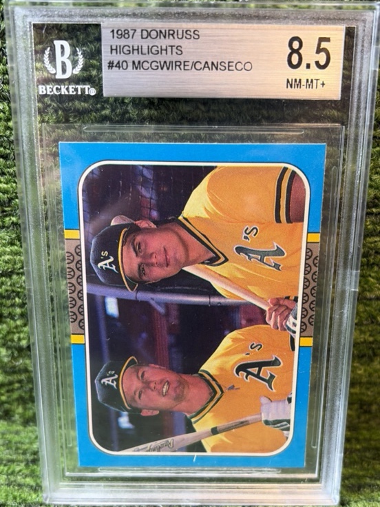 1987 Donruss Highlights #40 - Mark McGwire & Jose Canseco BGS 9.5