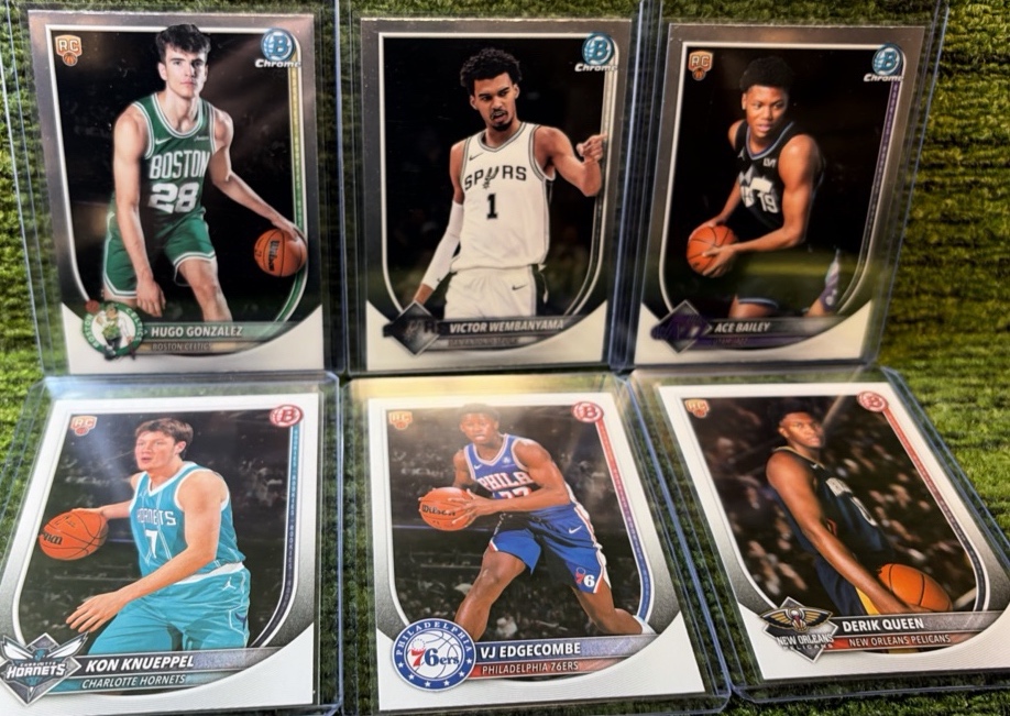 2025-26 Bowman Chrome Rookie & Wemby Lot (6) Cards in Total RC KON VJ