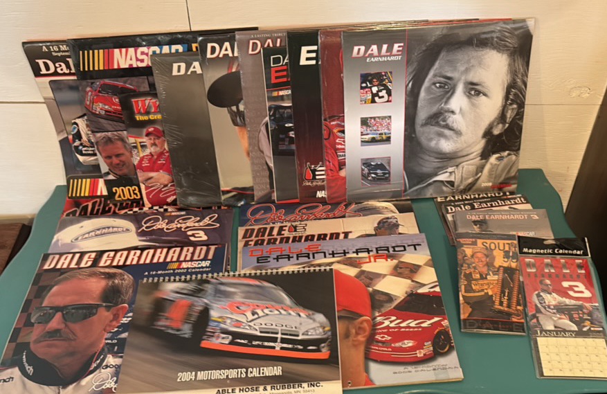 Collection of 23 Different Dale Earnhardt and NASCAR Calendars
