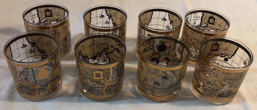 Cera Old World Maps Glasses