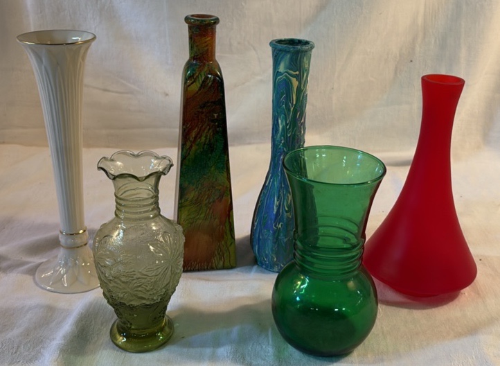 Six Colorful Vases