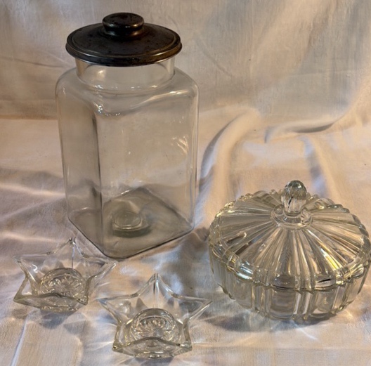 Apothecary Jar with Lid, Candy Dish, Star Shaped Candle Holders
