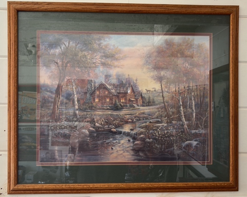 Framed Loghouse Picture