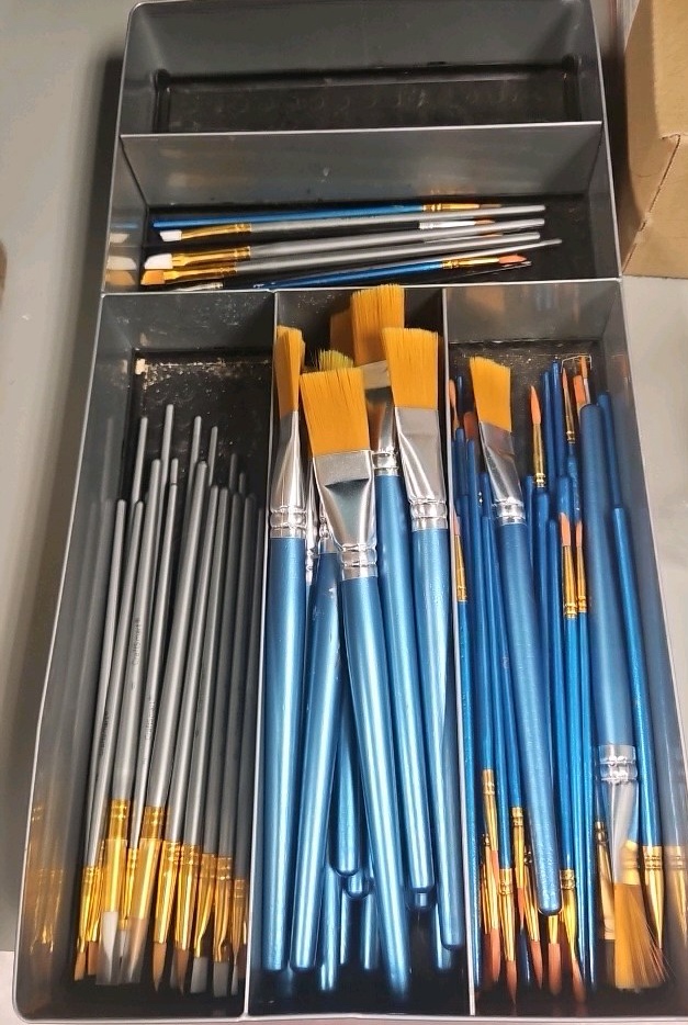 storm in a paint brushes with tray