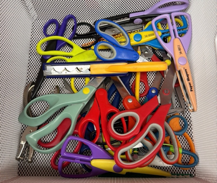 tote of scissors