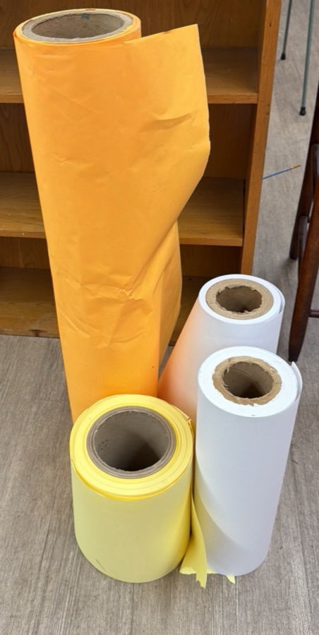 Rolls of paper - various colors