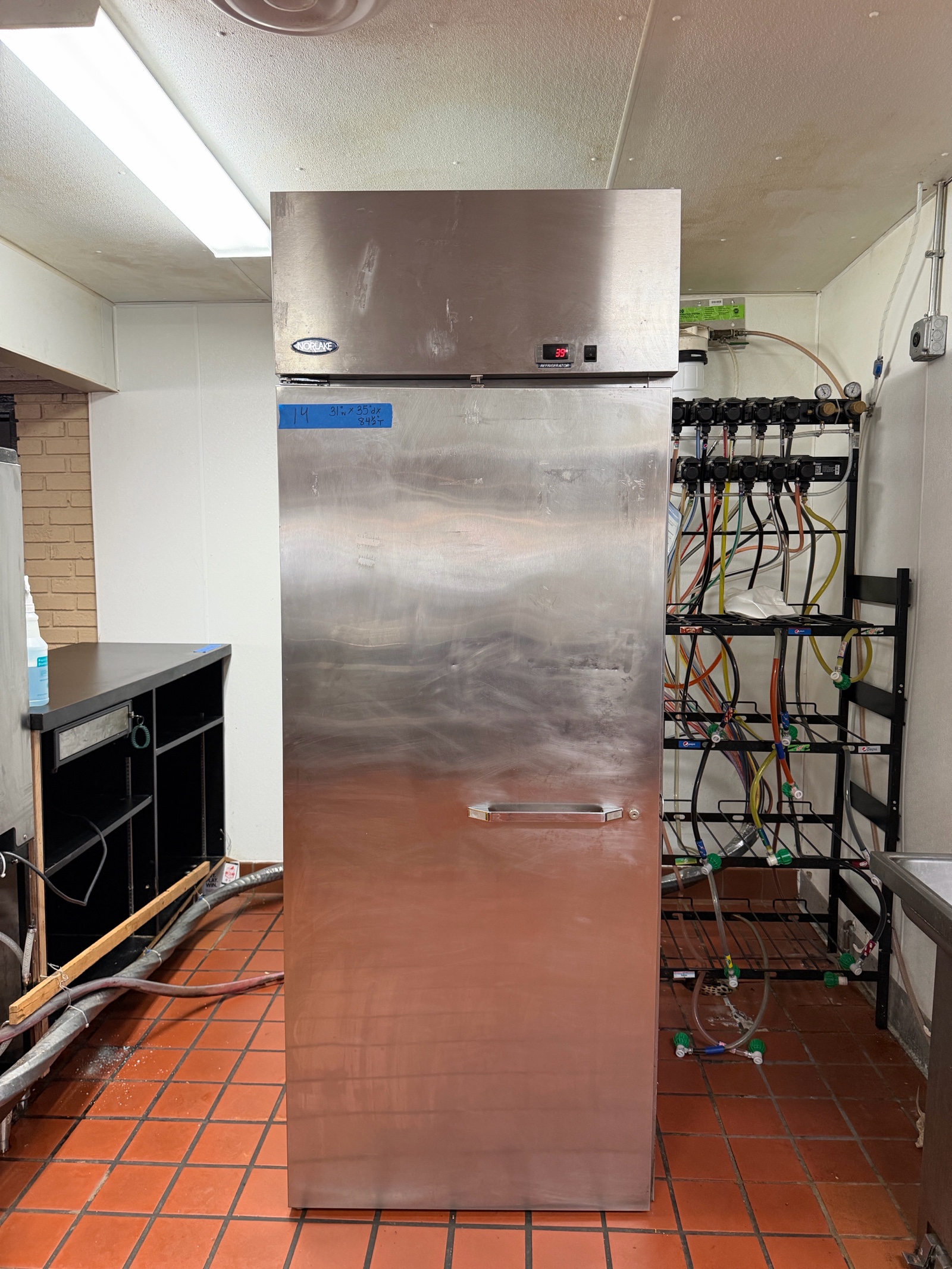 Norlake single-section, self-contained refrigerator
