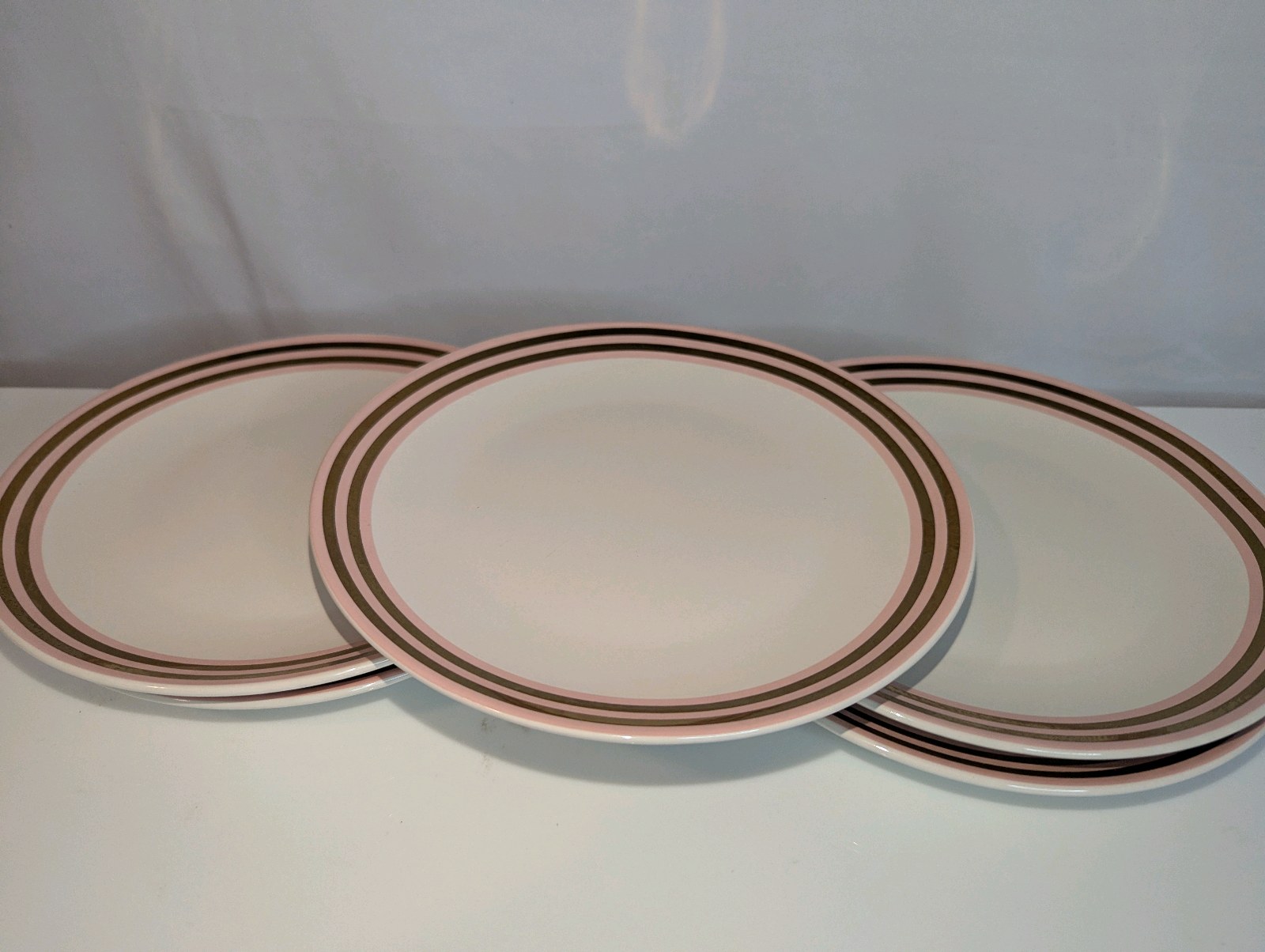 5 Pink with Gold Rim Fishs Eddy,West Elm collab Plates