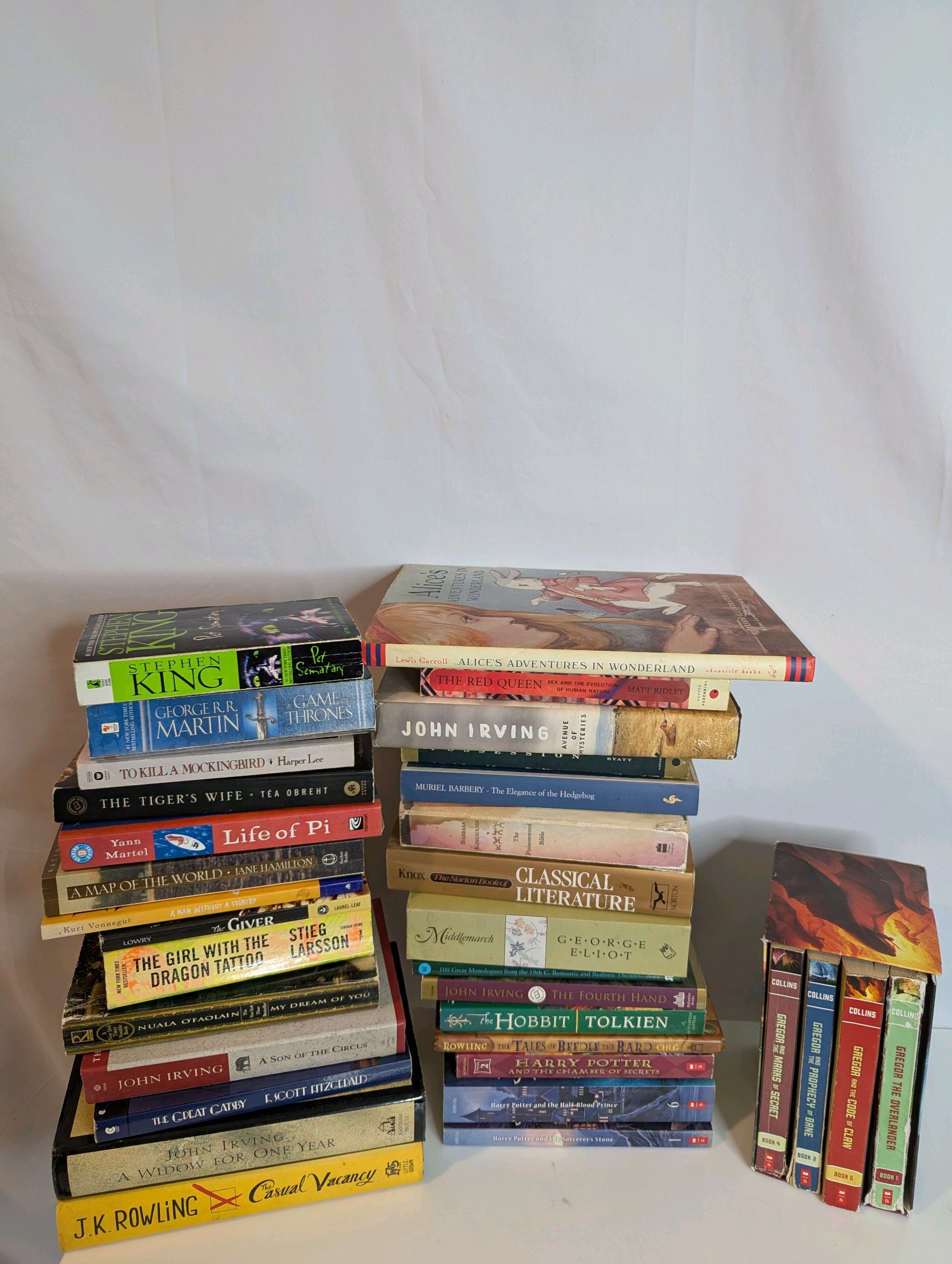 Huge fiction book lotThe Hobbit, Harry Potter, Giver, Pet Sematary