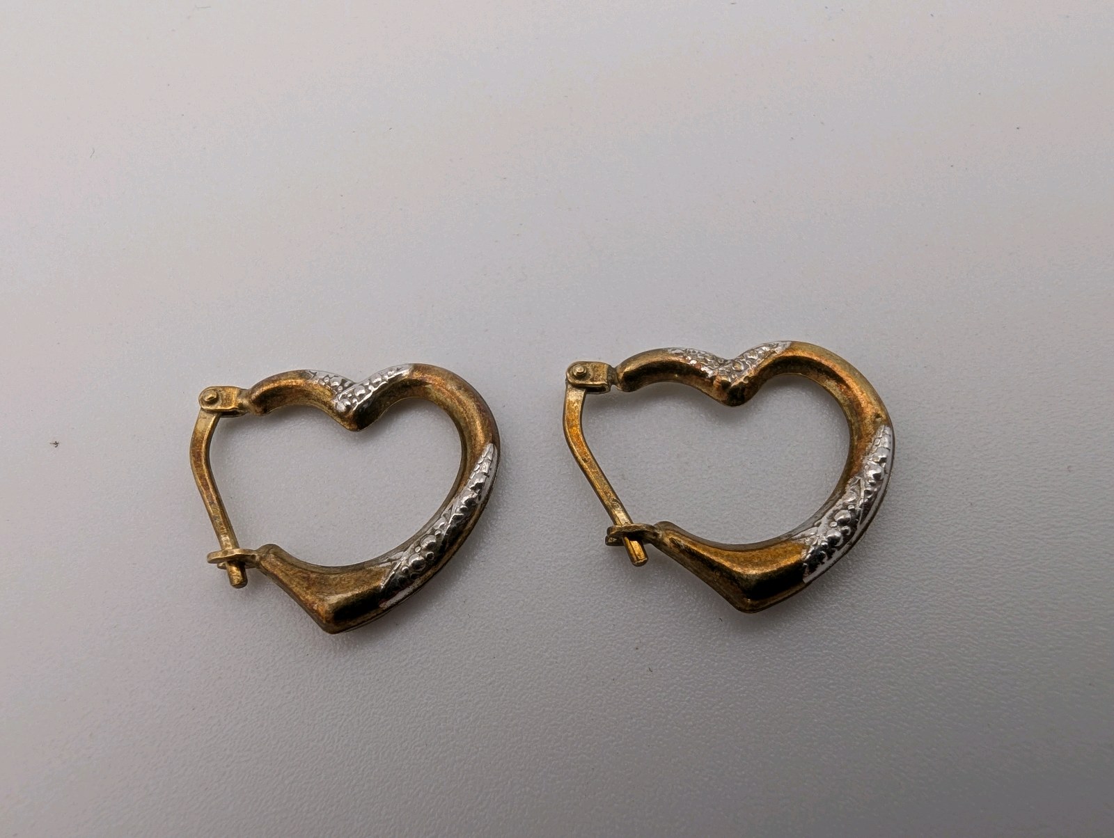 925 Sterling Silver Gold Plated Heart Huggie Hoop Earrings