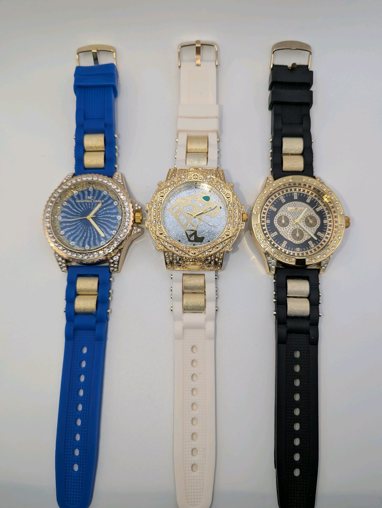 Montres Carlo Men's Watch Lot (3), Working, New Batteries
