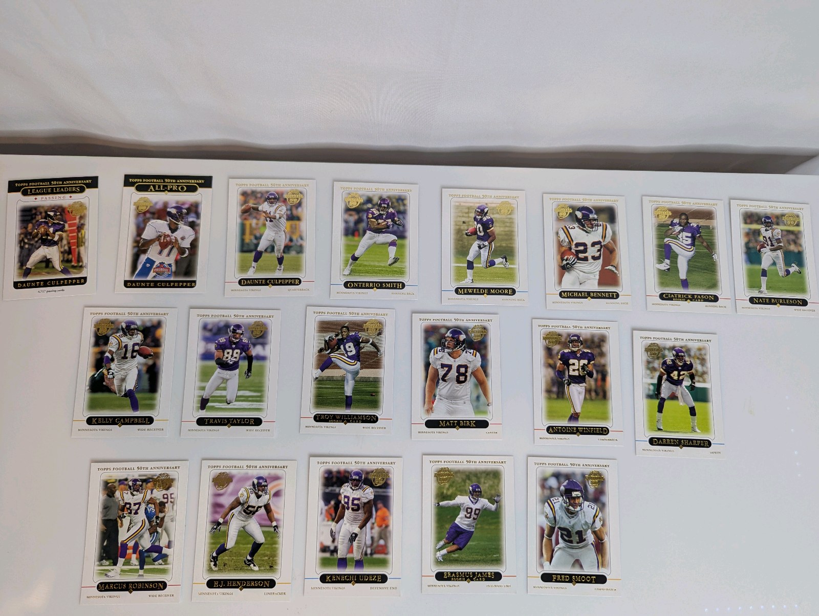MN Vikings Topps Football Trading Card set, 19