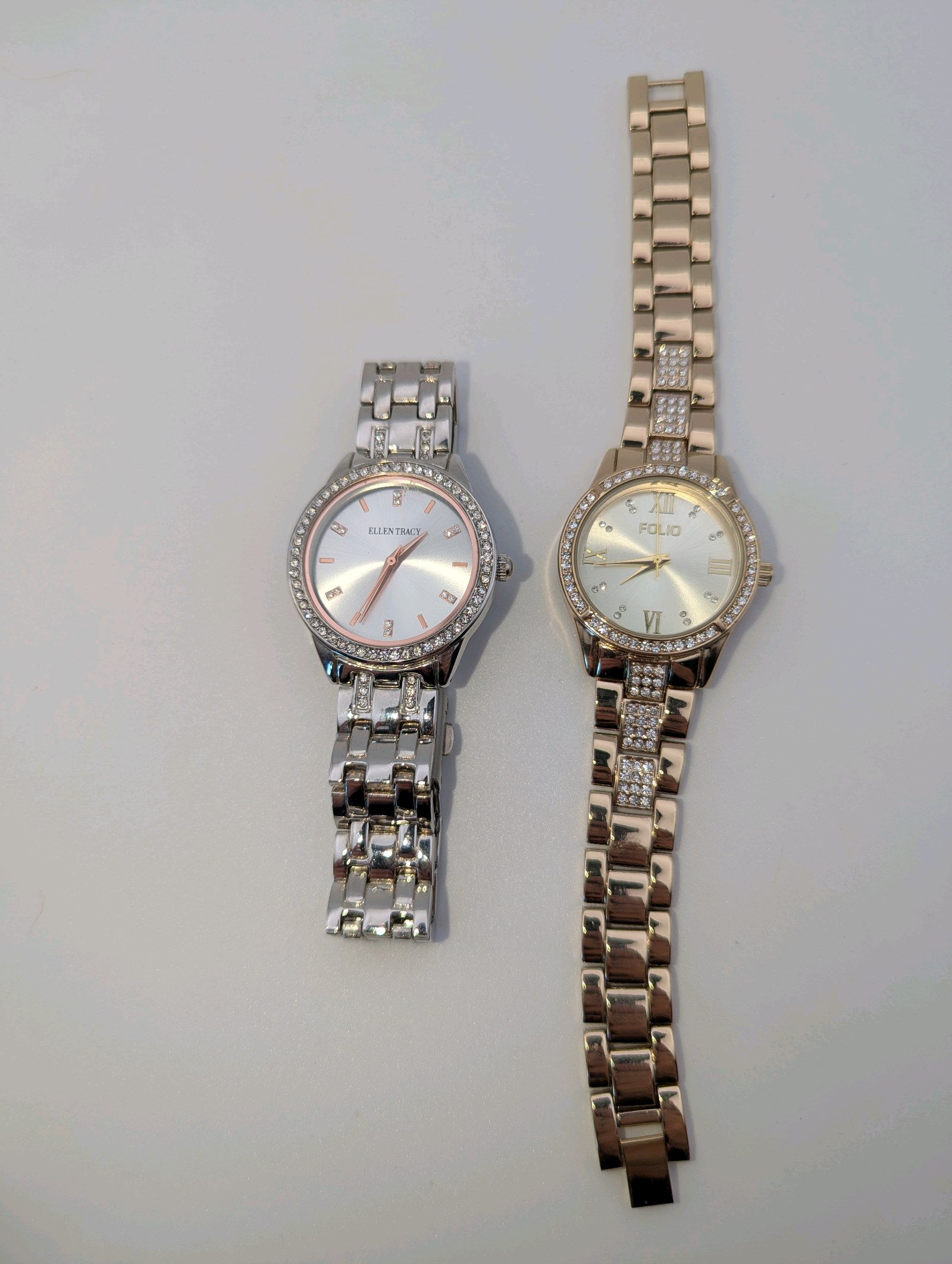 Pair of Rhinestone Women's Watches, Working|New Battery