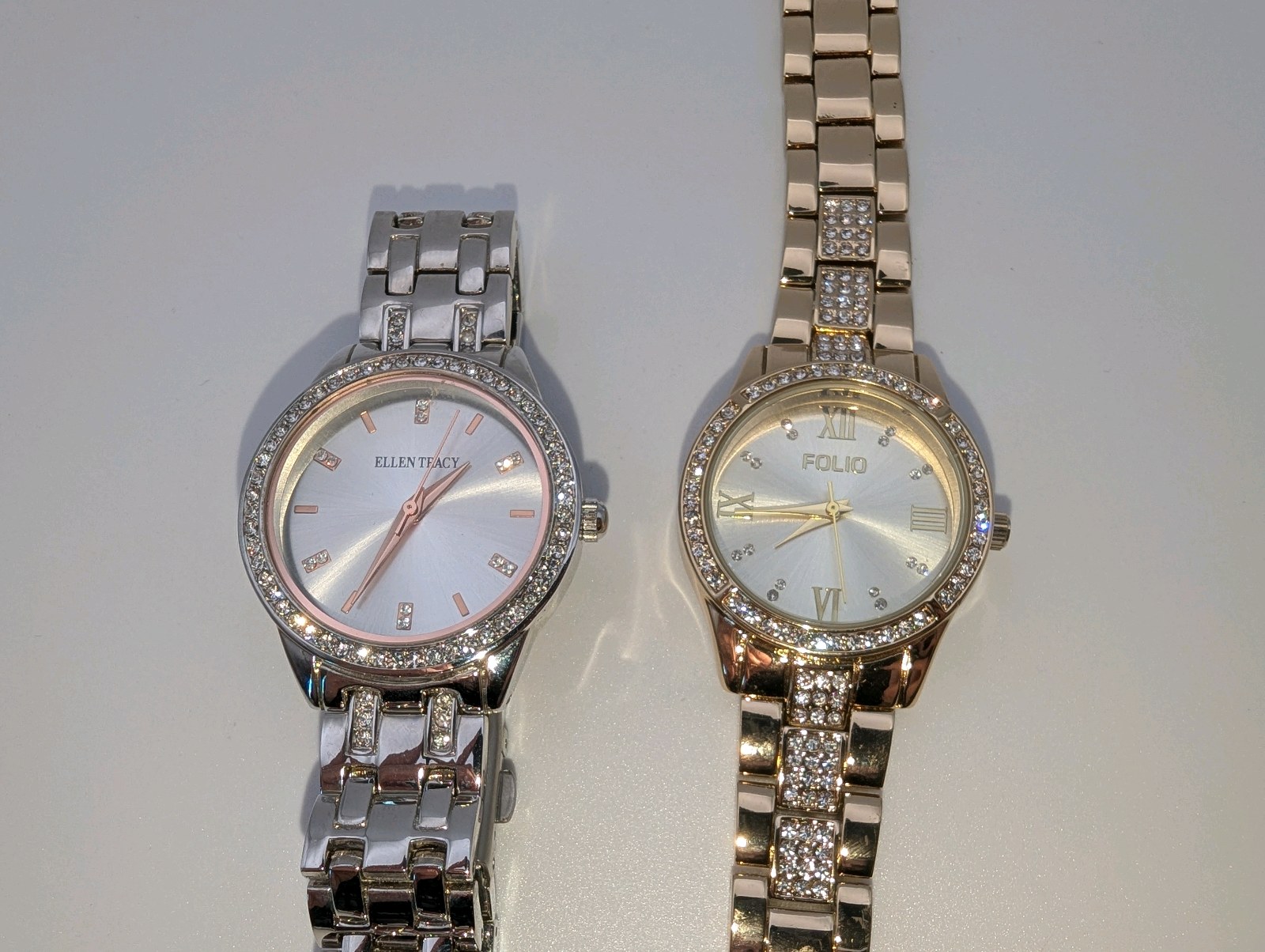 Pair of Rhinestone Women's Watches, Working|New Battery
