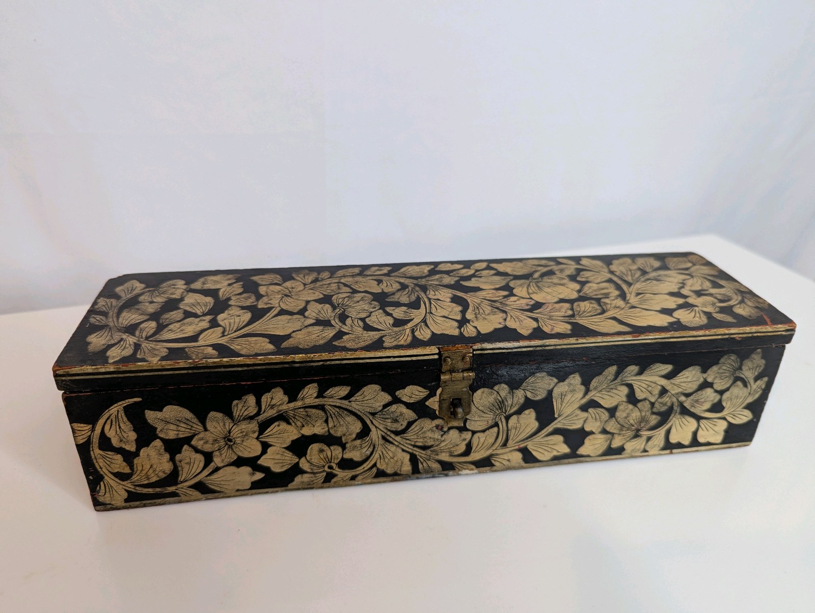 Vintage Wooden Trinket Box, Made in India