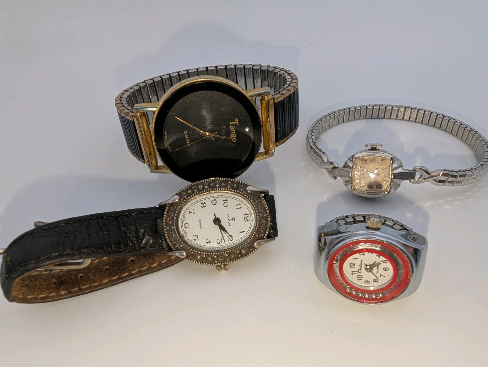 Unique, Gold & Diamond Womens Watches, Working10k Gold Filled Elgin Watch, Ring Watch, Diamond, Marcasite