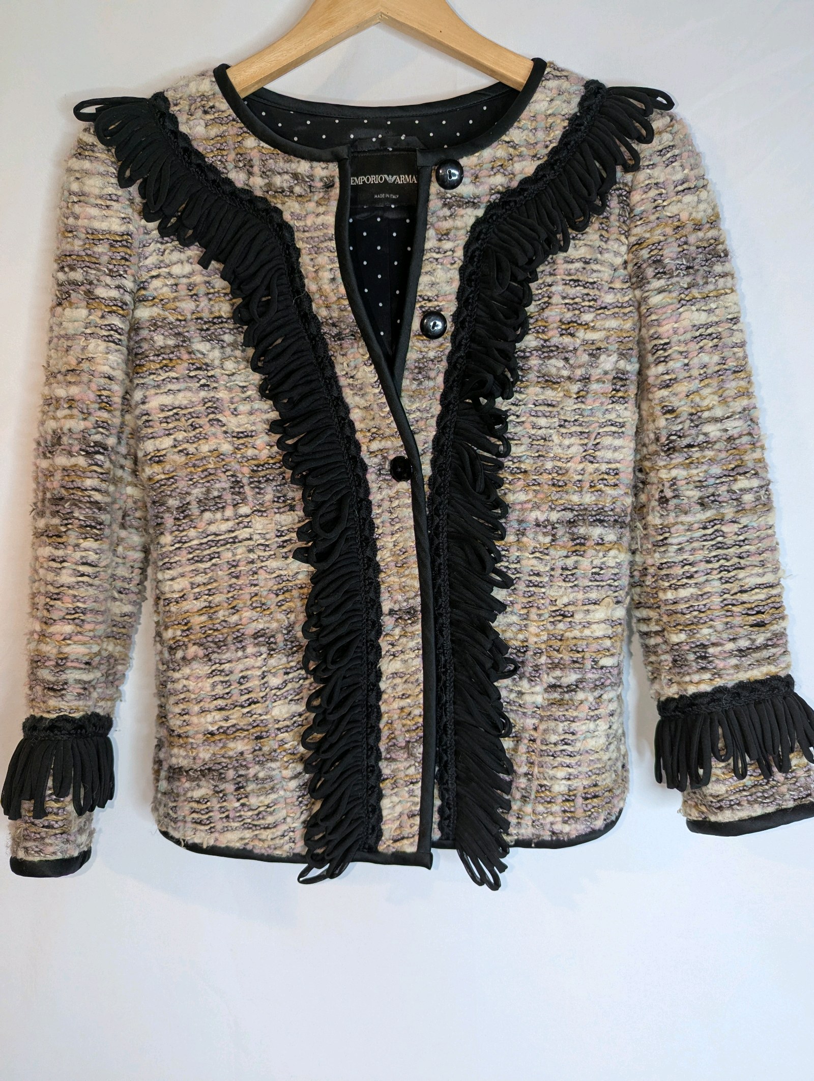 Emporio Armani jacket, beige and black, size 36