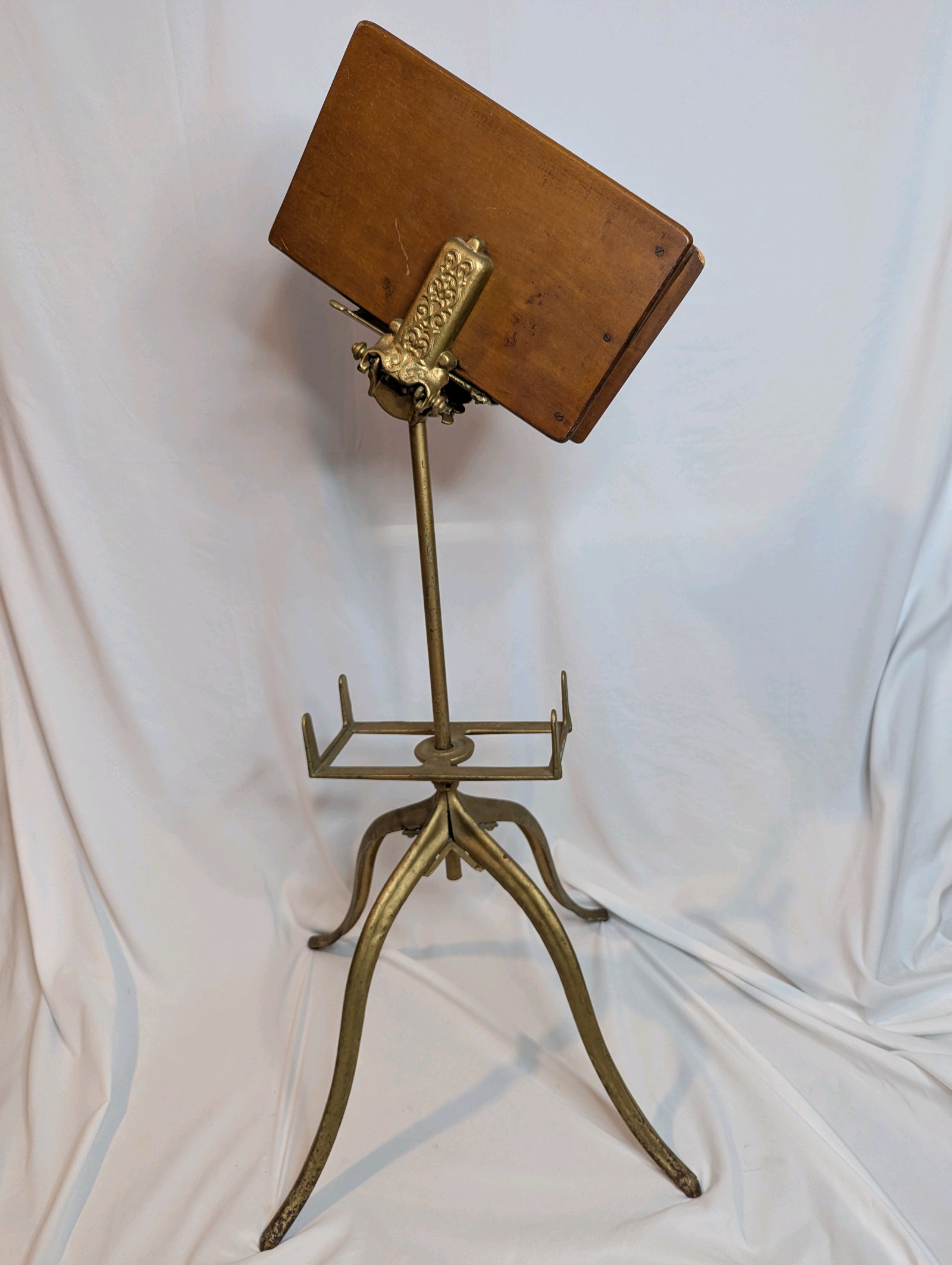 Victorian-era George J. Flanagan dictionarybible standadjustable cast iron,oak panels