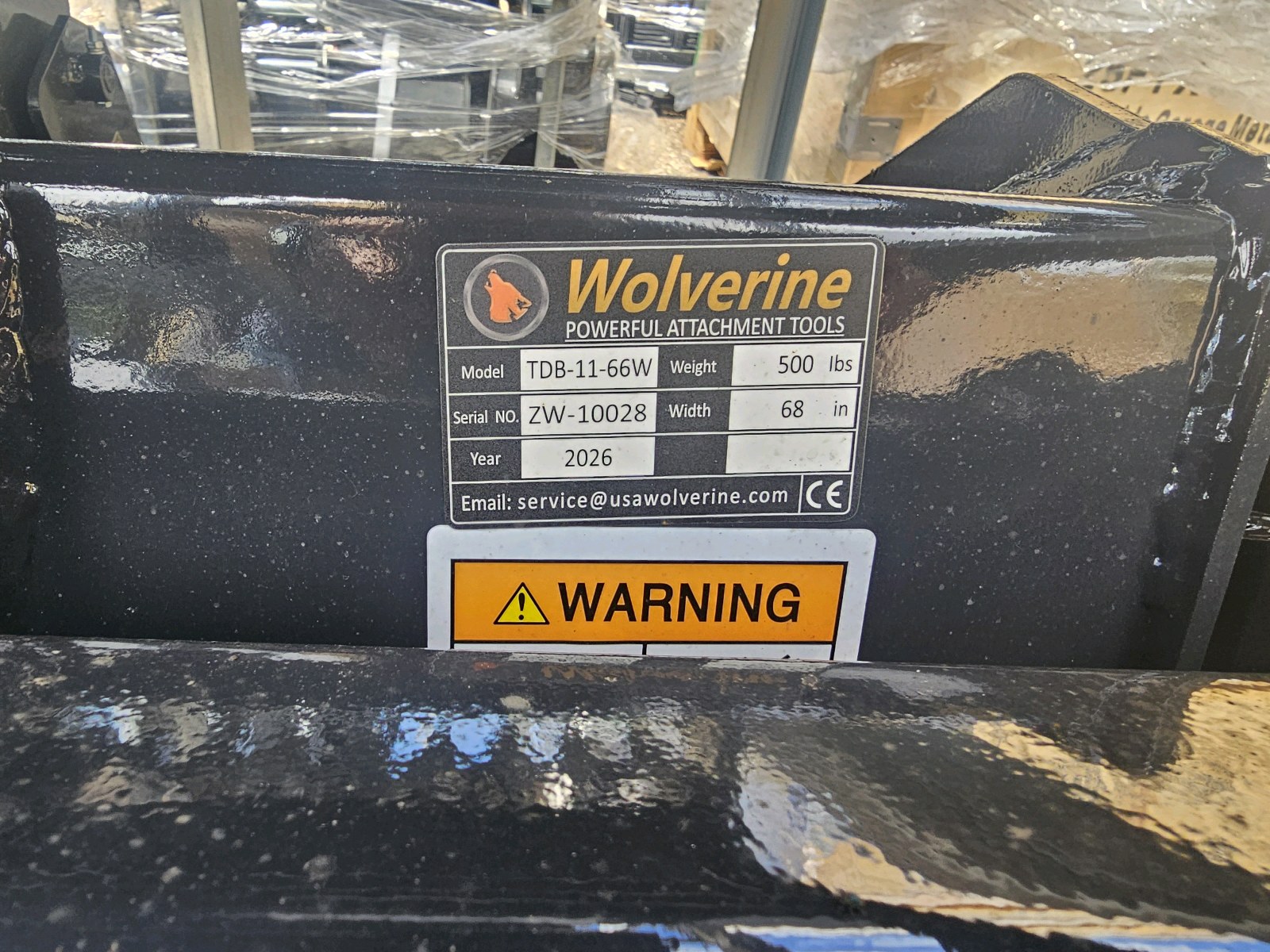 Unused 2026 WOLVERINE Track Duty Bucket TDB-11-66W CE