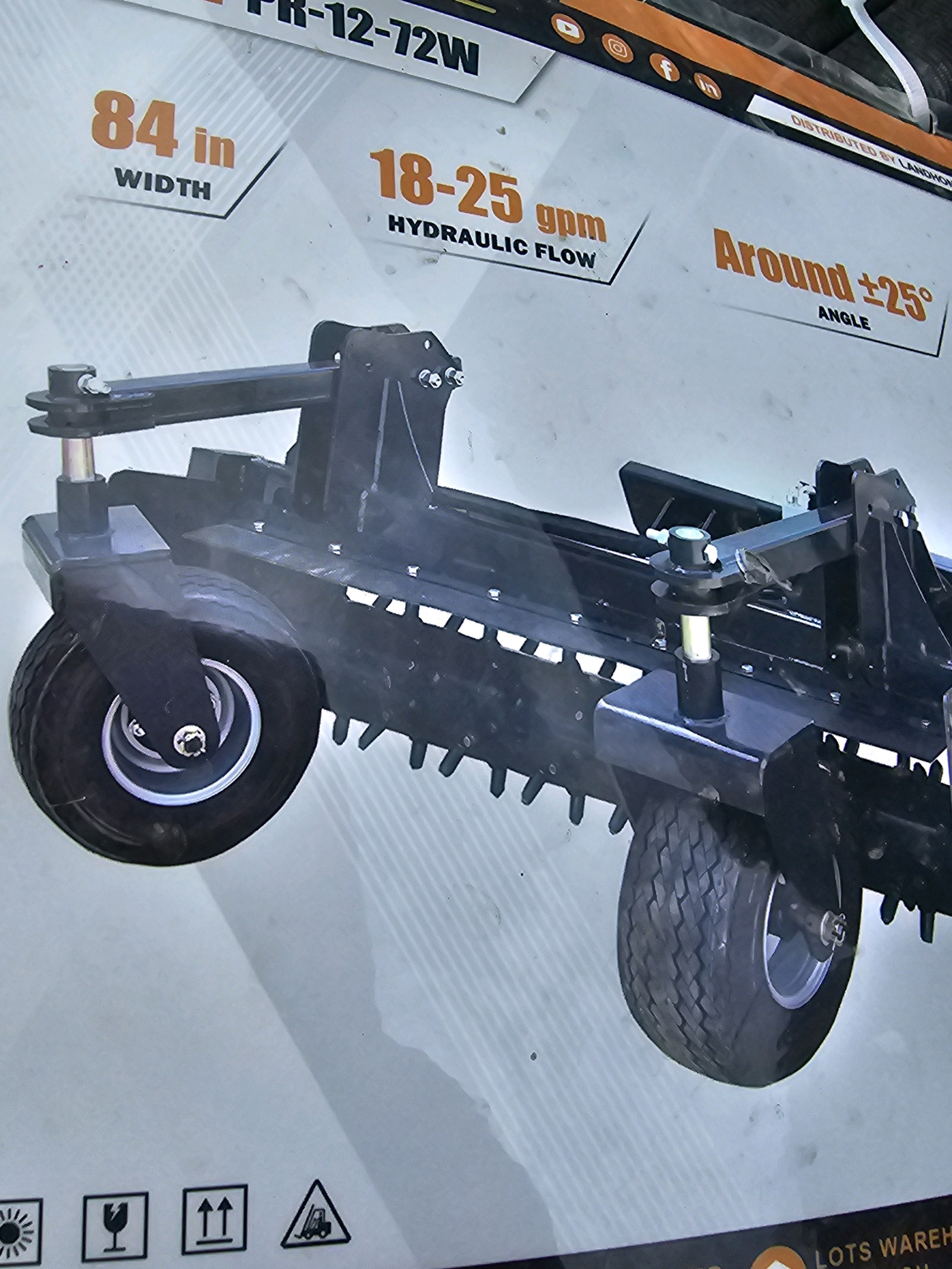 Unused 2026 LandHonor Power Rake PR-12-72W CE