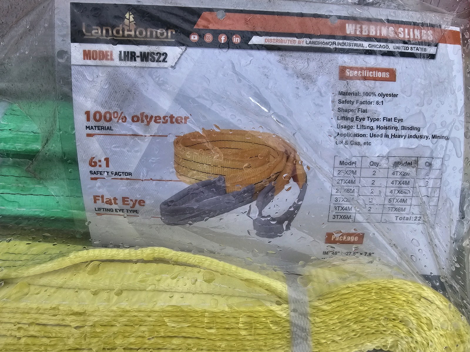 Unused 2026 LandHonor Webbing Sling LHR-WS22 CE