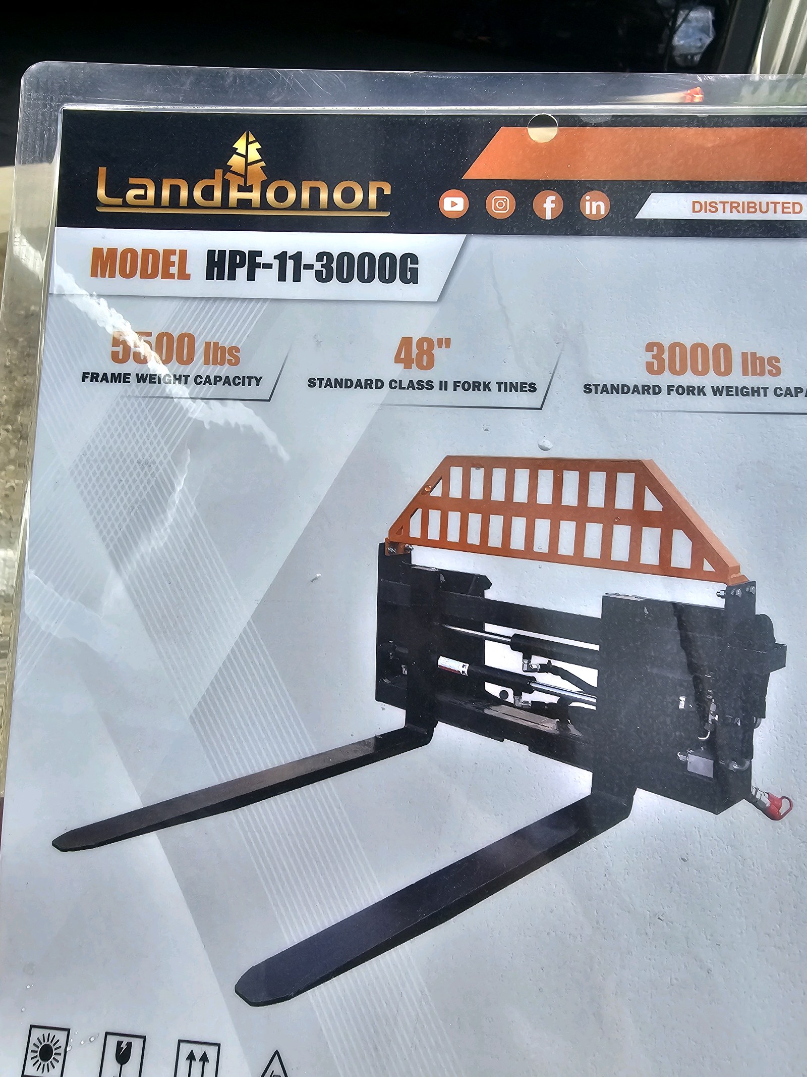 Unused 2026 LandHonor Heavy Duty Hydraulic Forks And Frame HPF-11-3000G