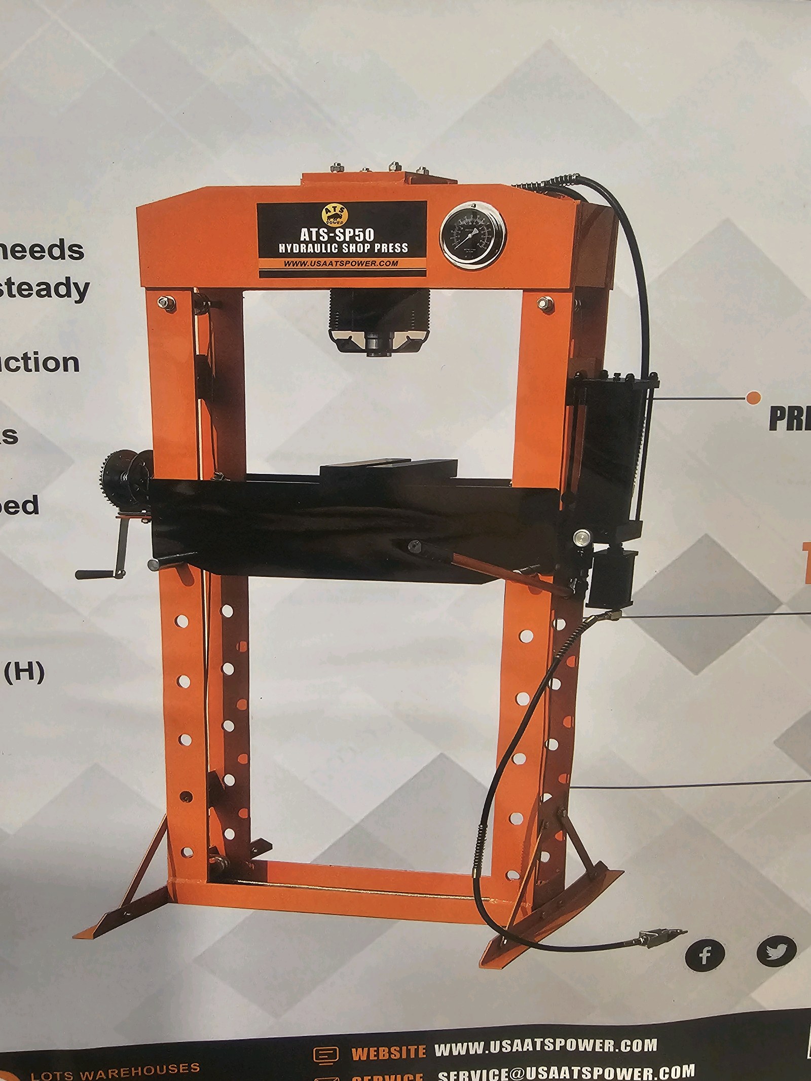 Unused 2026 atspower Shop press ATS-SP50 CE