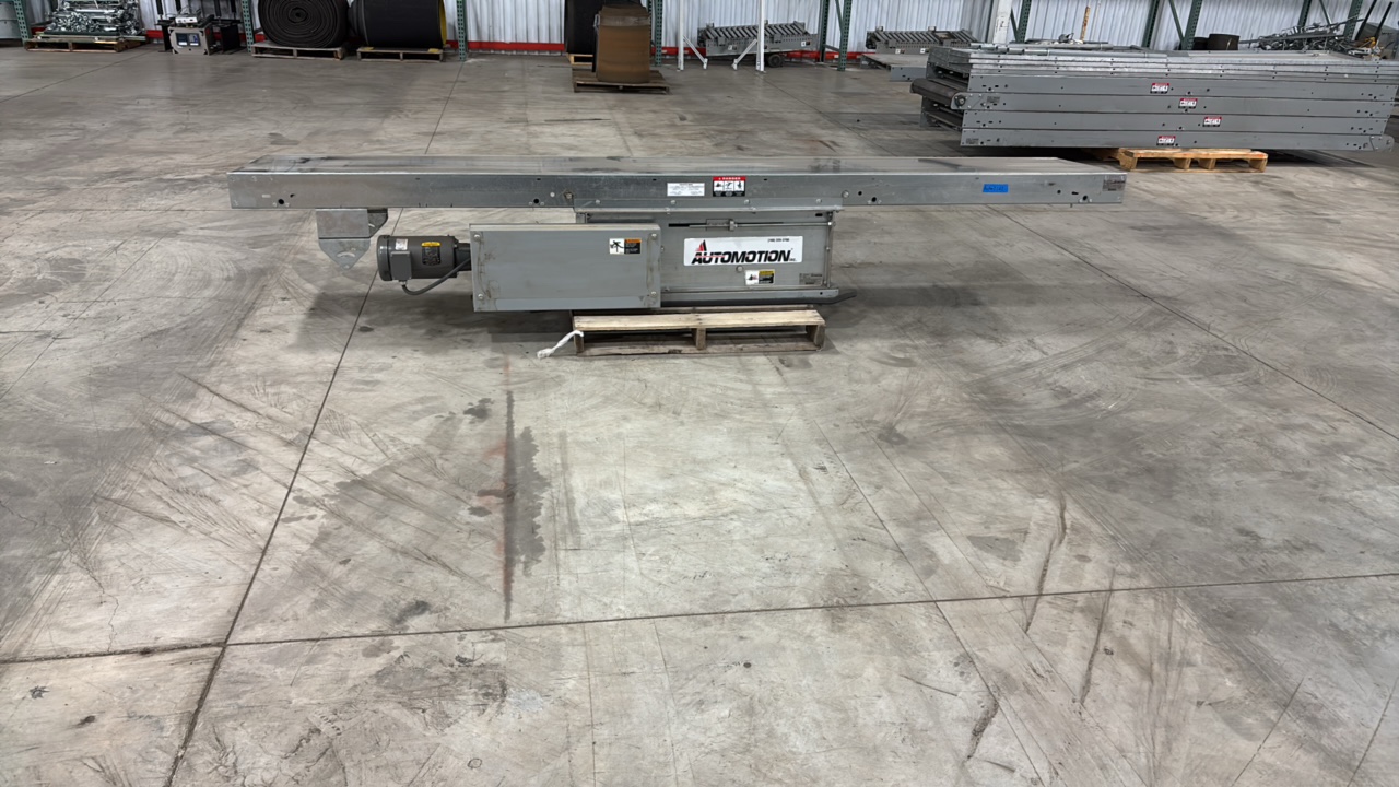 Automotion 24 Belt Center Drive Spring Takeup 32 Incline with 2 36 Flat Conveyors