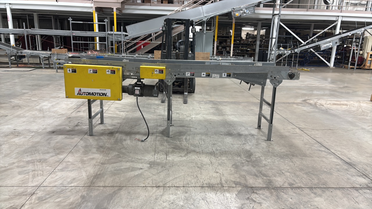 Automotion 72 Braking Belt Conveyor with 36 Chain-driven Gapping Section with 20 Belts