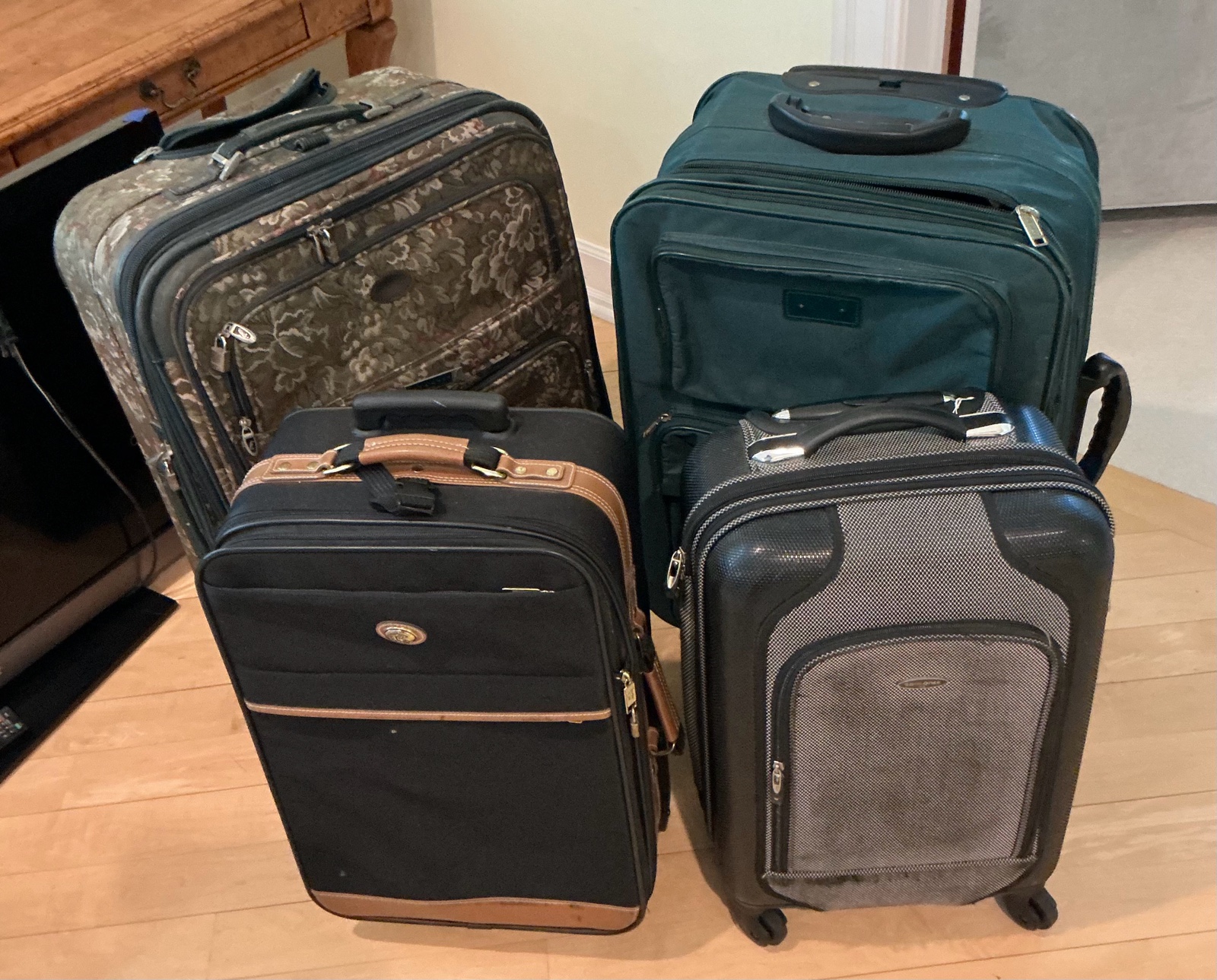 Group of various suitcases