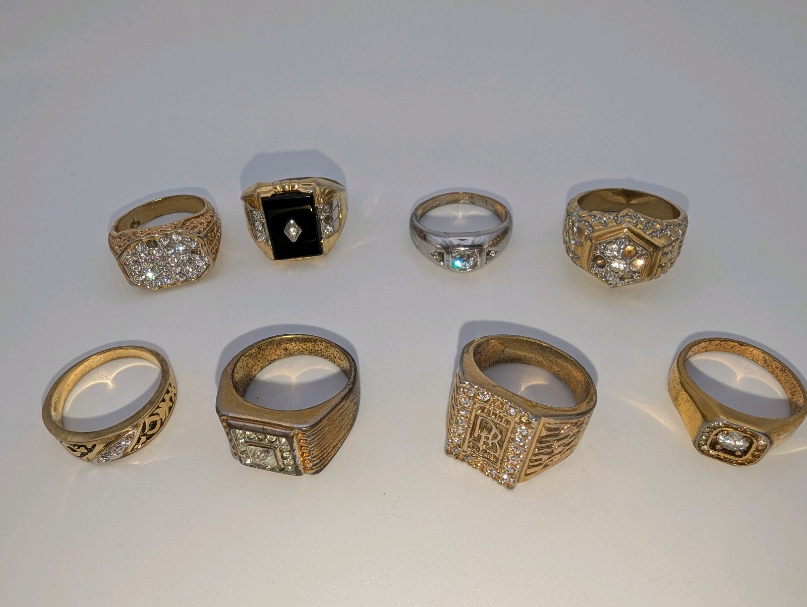 Vintage Mens Ring Lot, Gold plated 925-For repairmissing stones